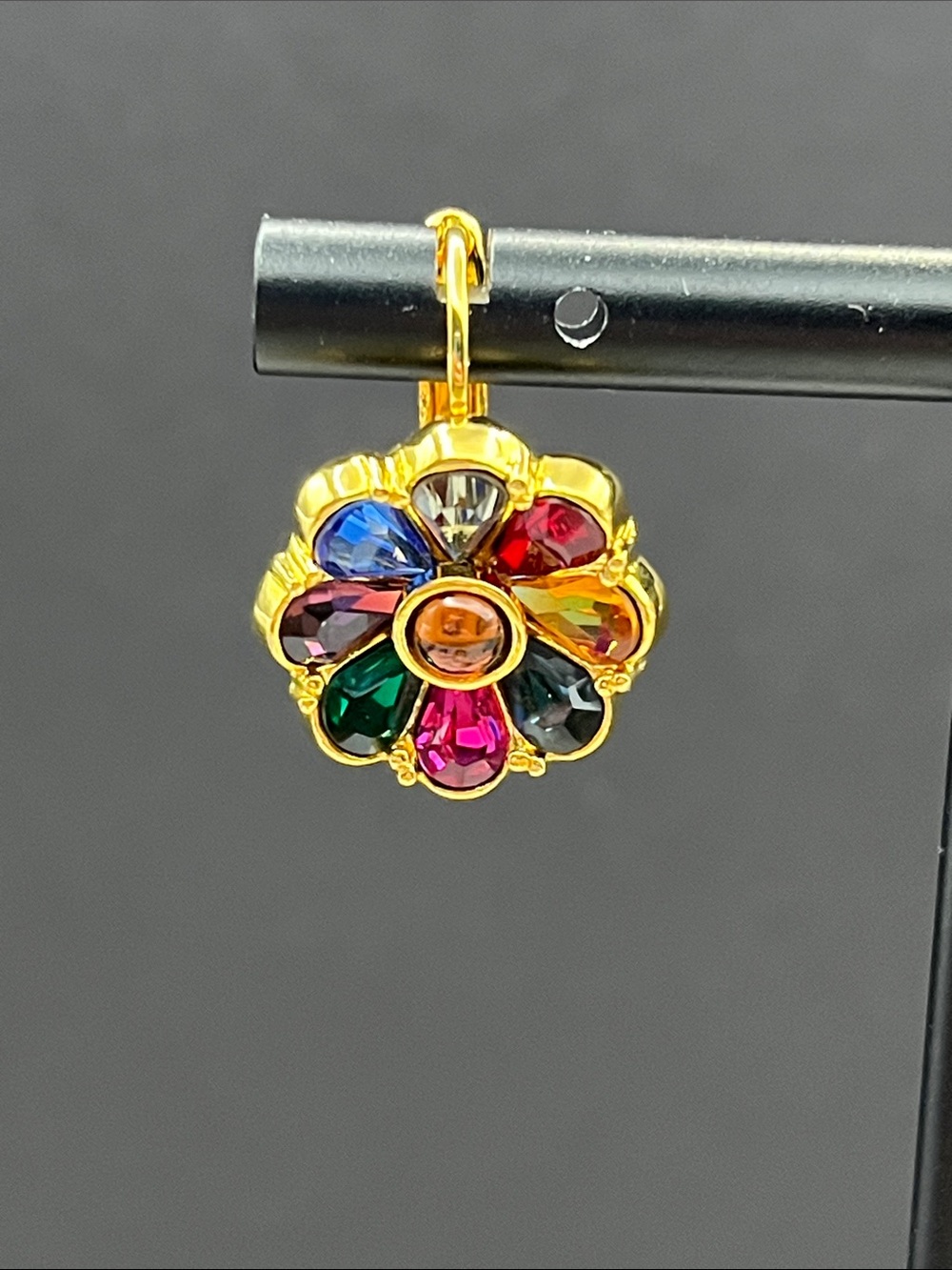 Joan Rivers Colorful gold tone flower pierced earrings - Picture 3 of 7